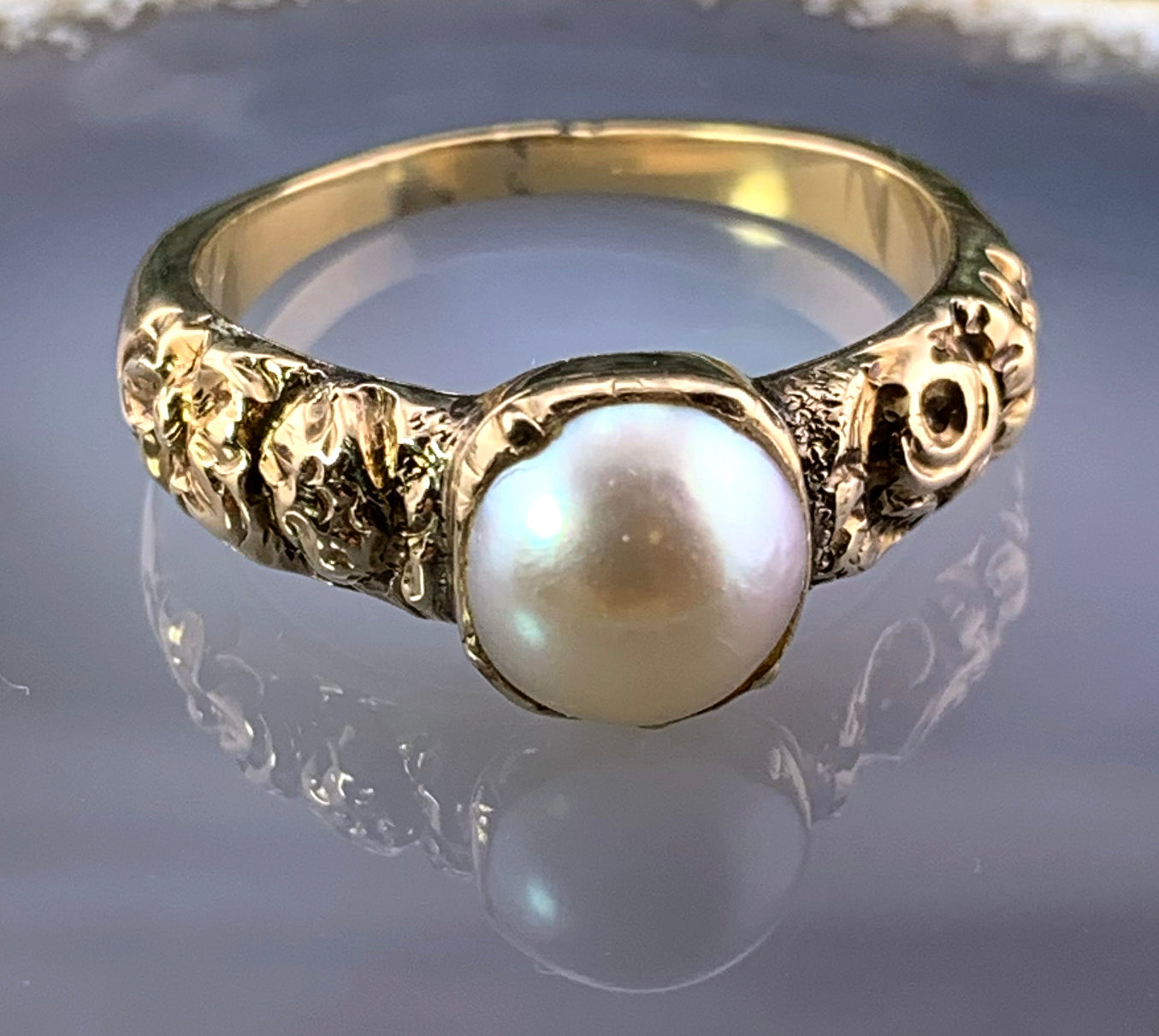 Antique Georgian 14K & Pearl Glove Ring