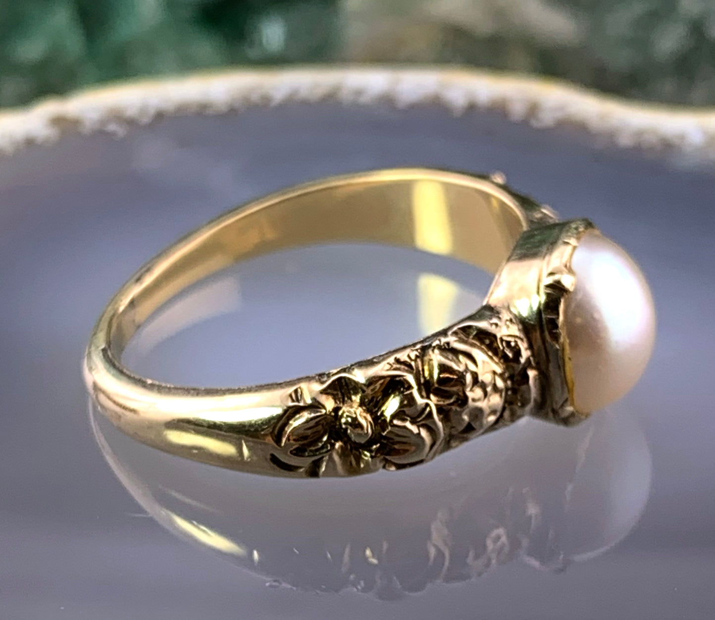 Antique Georgian 14K & Pearl Glove Ring