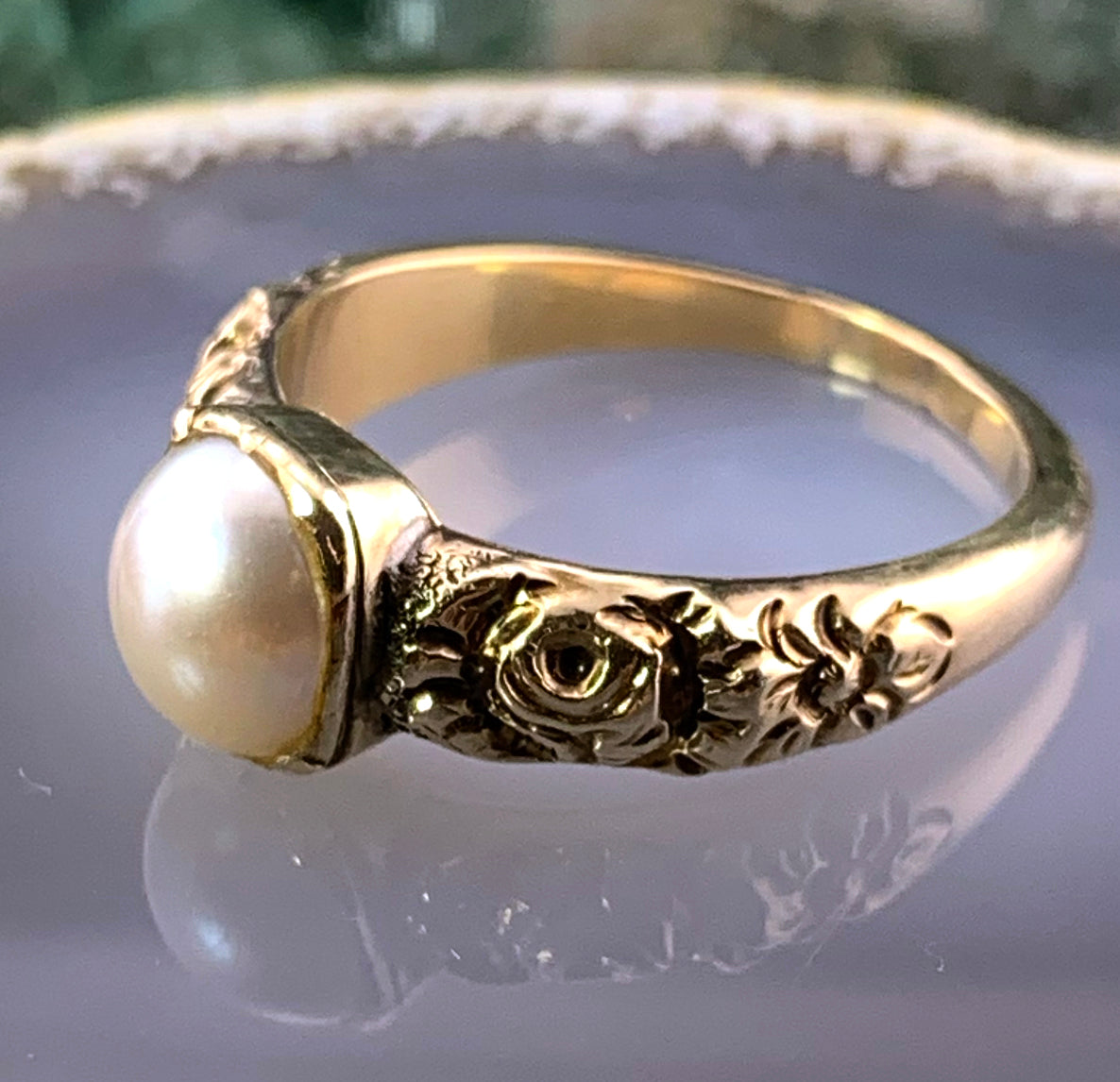 Antique Georgian 14K & Pearl Glove Ring