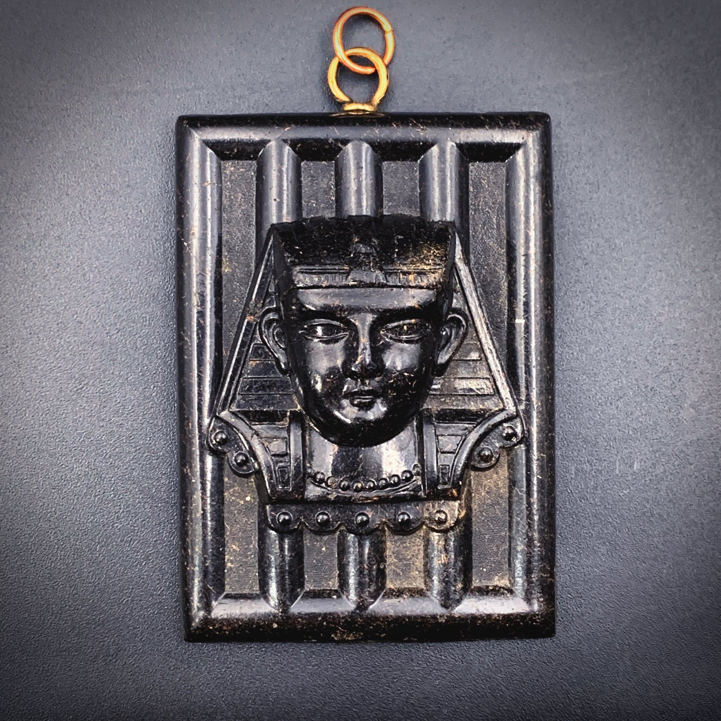 Antique Egyptian Revival Gutta Percha Pendant