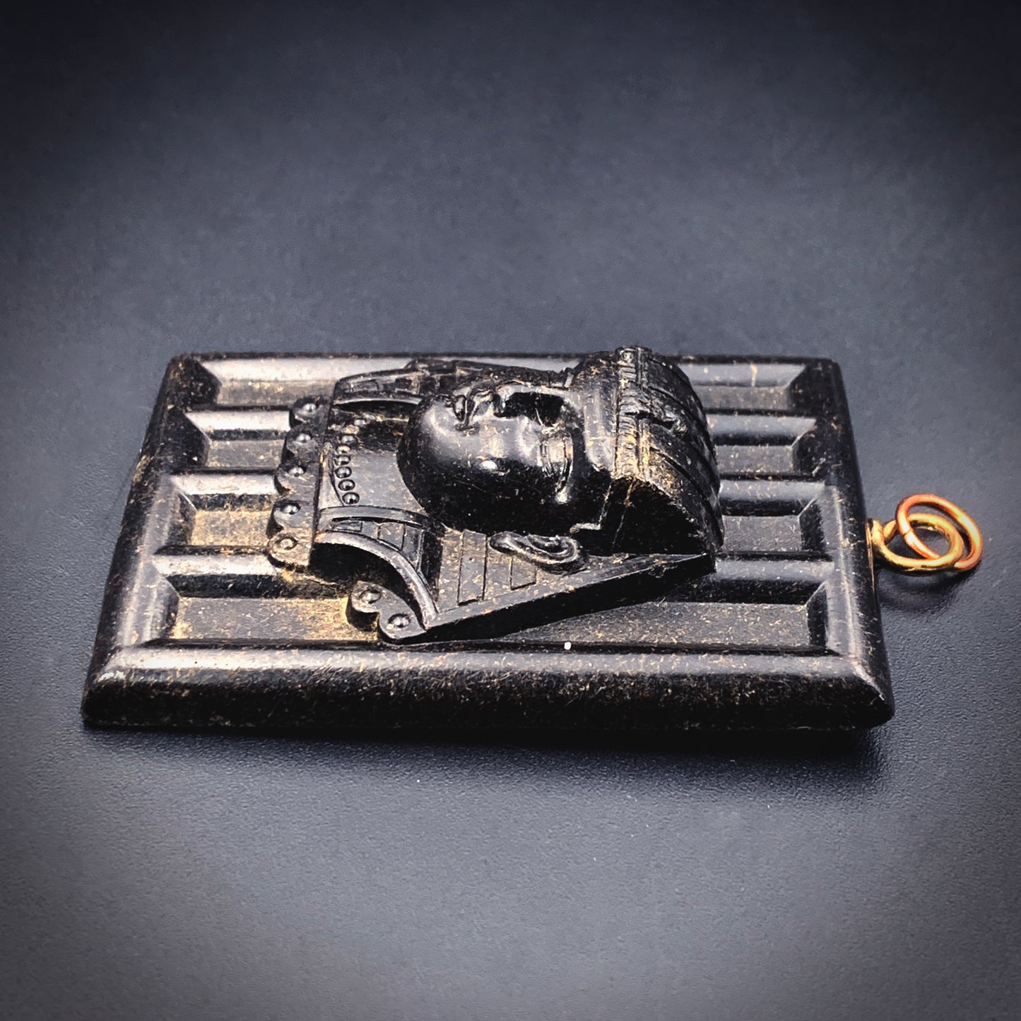 Antique Egyptian Revival Gutta Percha Pendant
