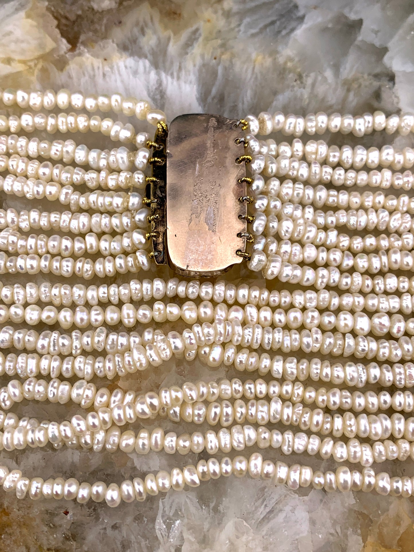 Antique 12K, Coral & Pearl Choker Necklace
