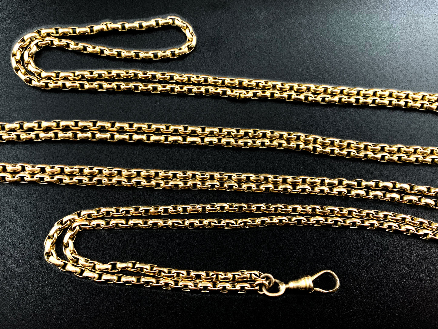 Antique English 9K Rolo Longarde Chain circa 1890-1915