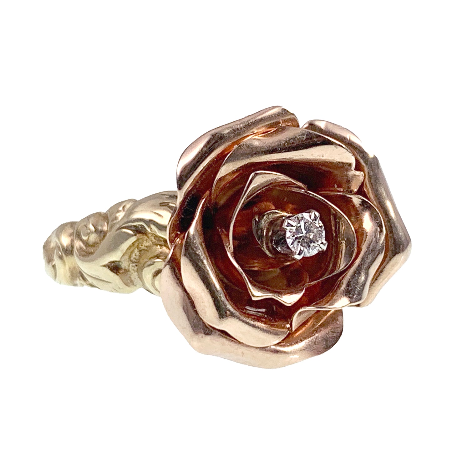 Vintage 14K Rose Gold & Diamond Conversion Ring