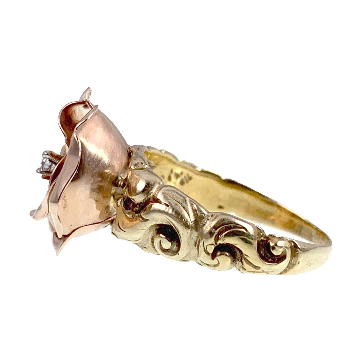 Vintage 14K Rose Gold & Diamond Conversion Ring