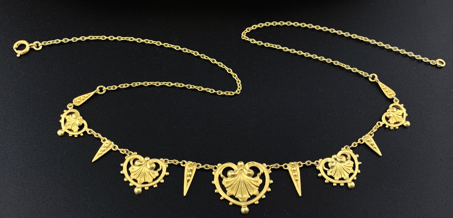 SOLD Antique French Belle Epoch 18K Gold Necklace