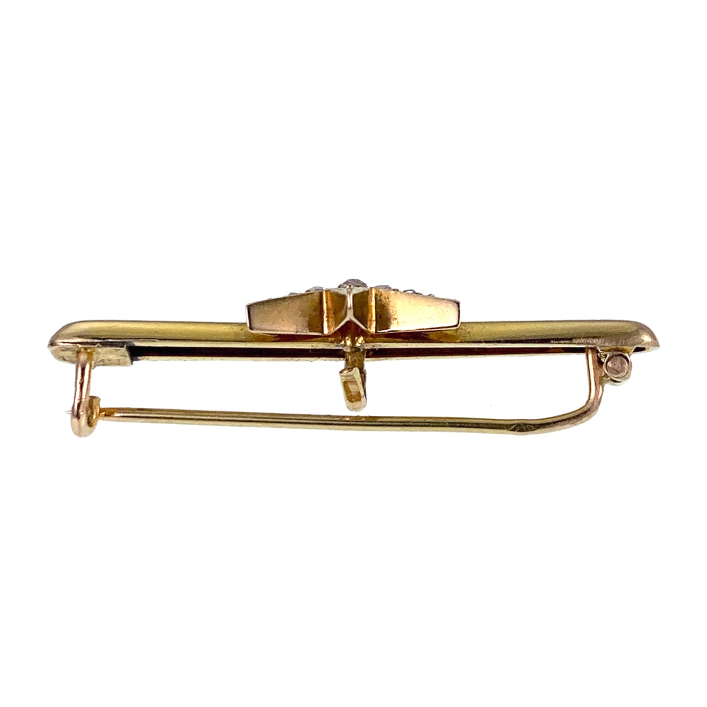 SOLD Antique French Napoleon III 18K & Diamond Star Bar Pin/Brooch