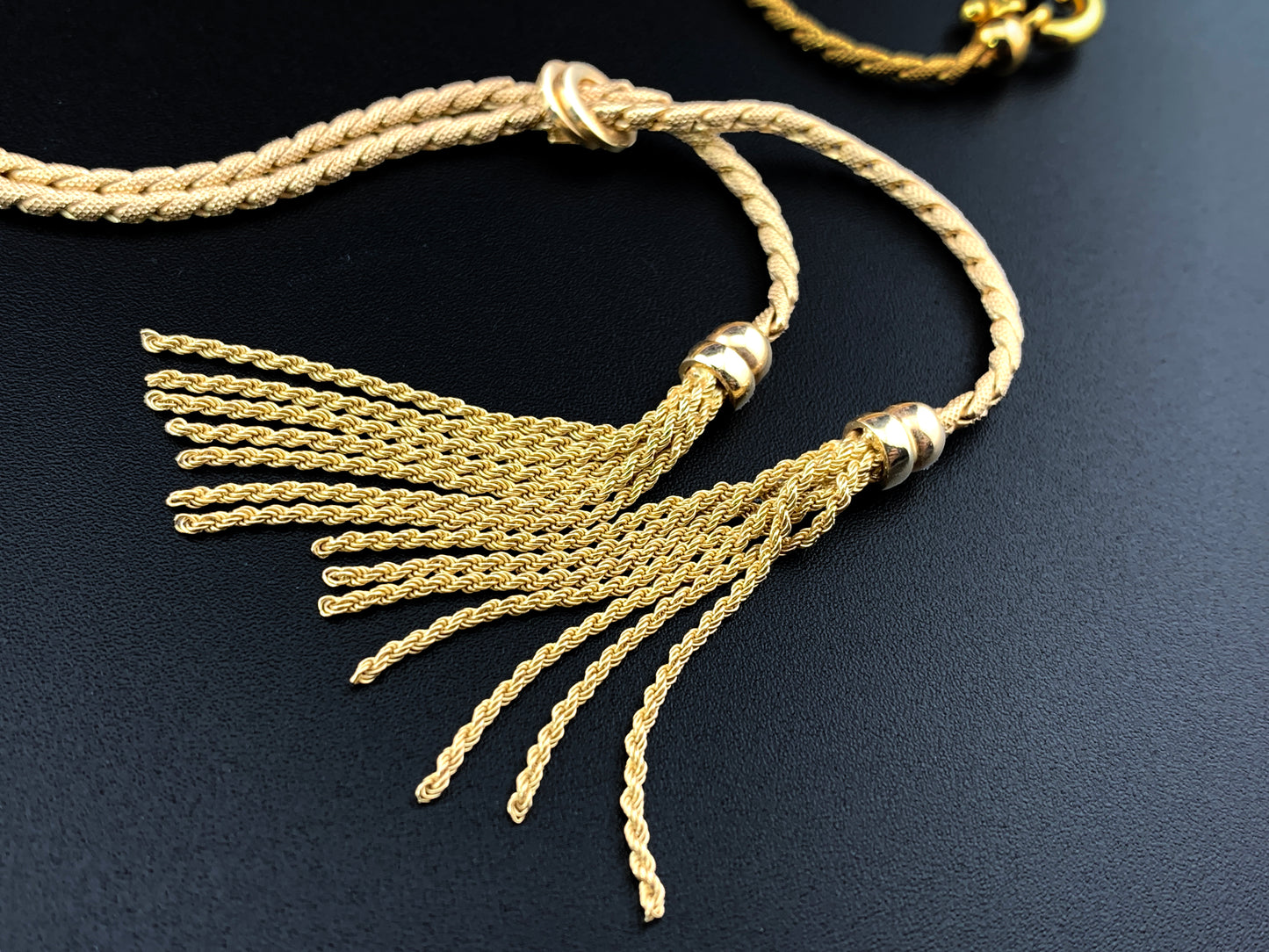 SOLD Estate Italian 14K Gold Tassel Chain Necklace