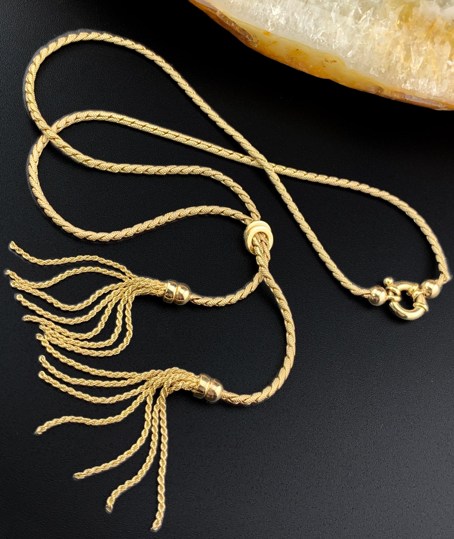 SOLD Estate Italian 14K Gold Tassel Chain Necklace