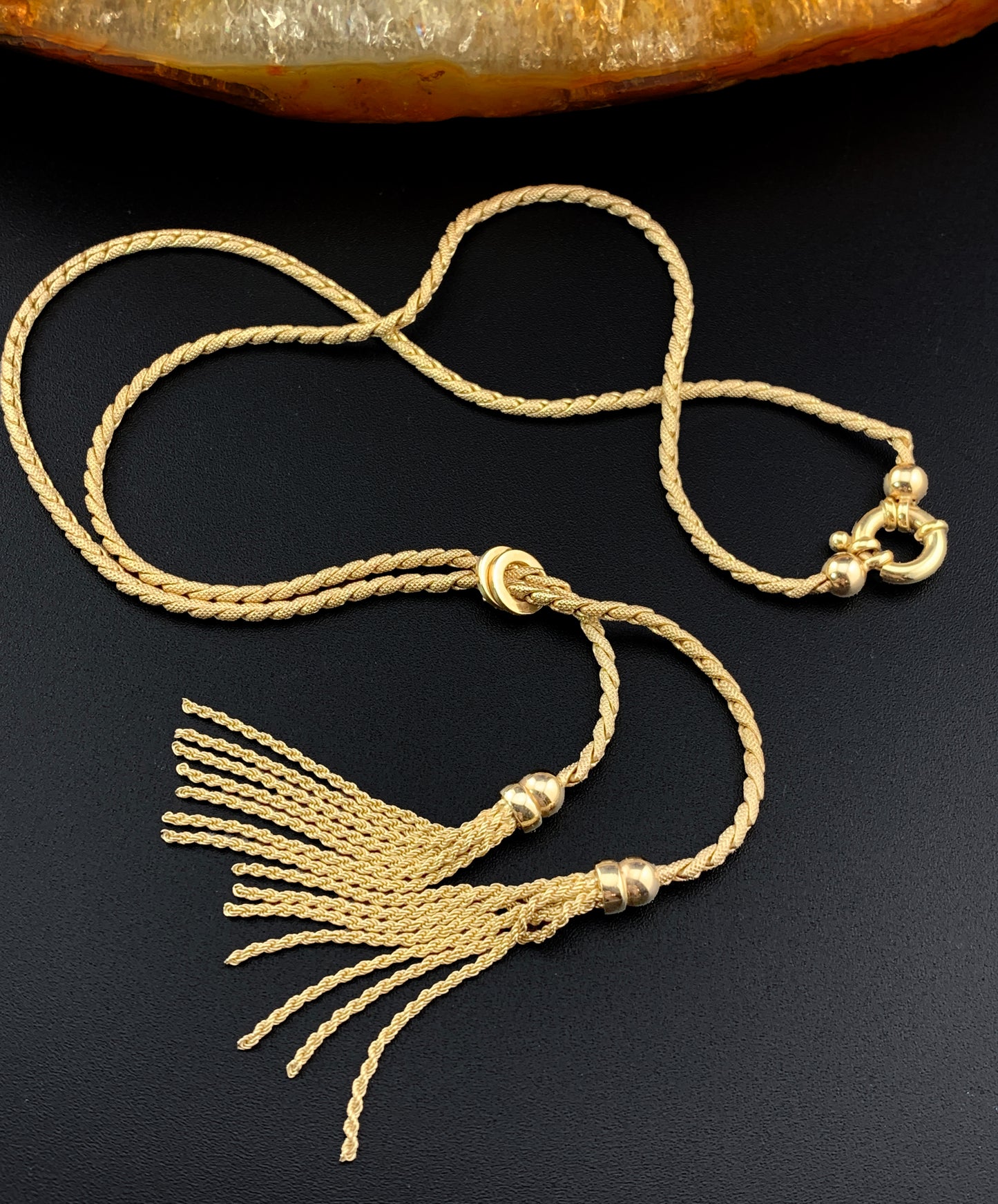 SOLD Estate Italian 14K Gold Tassel Chain Necklace
