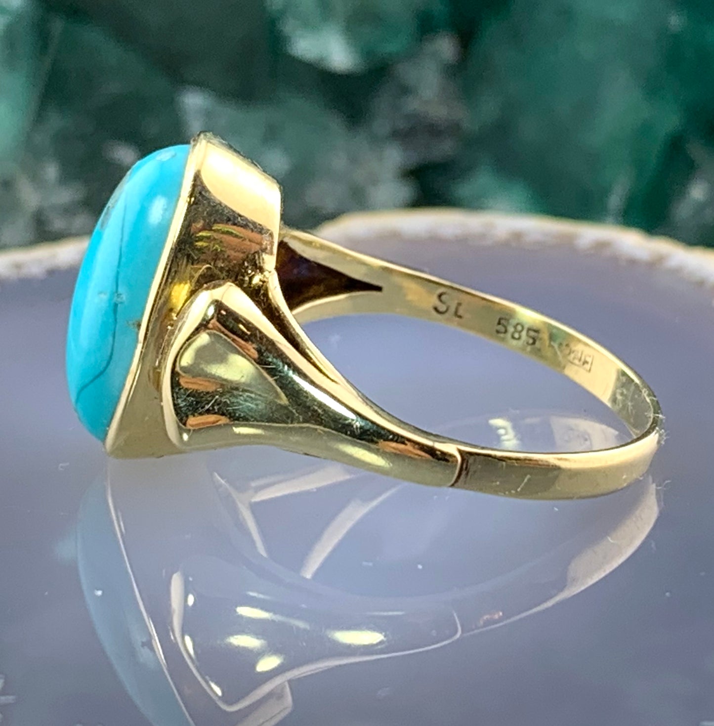 SOLD Estate 14K & Turquoise Ring