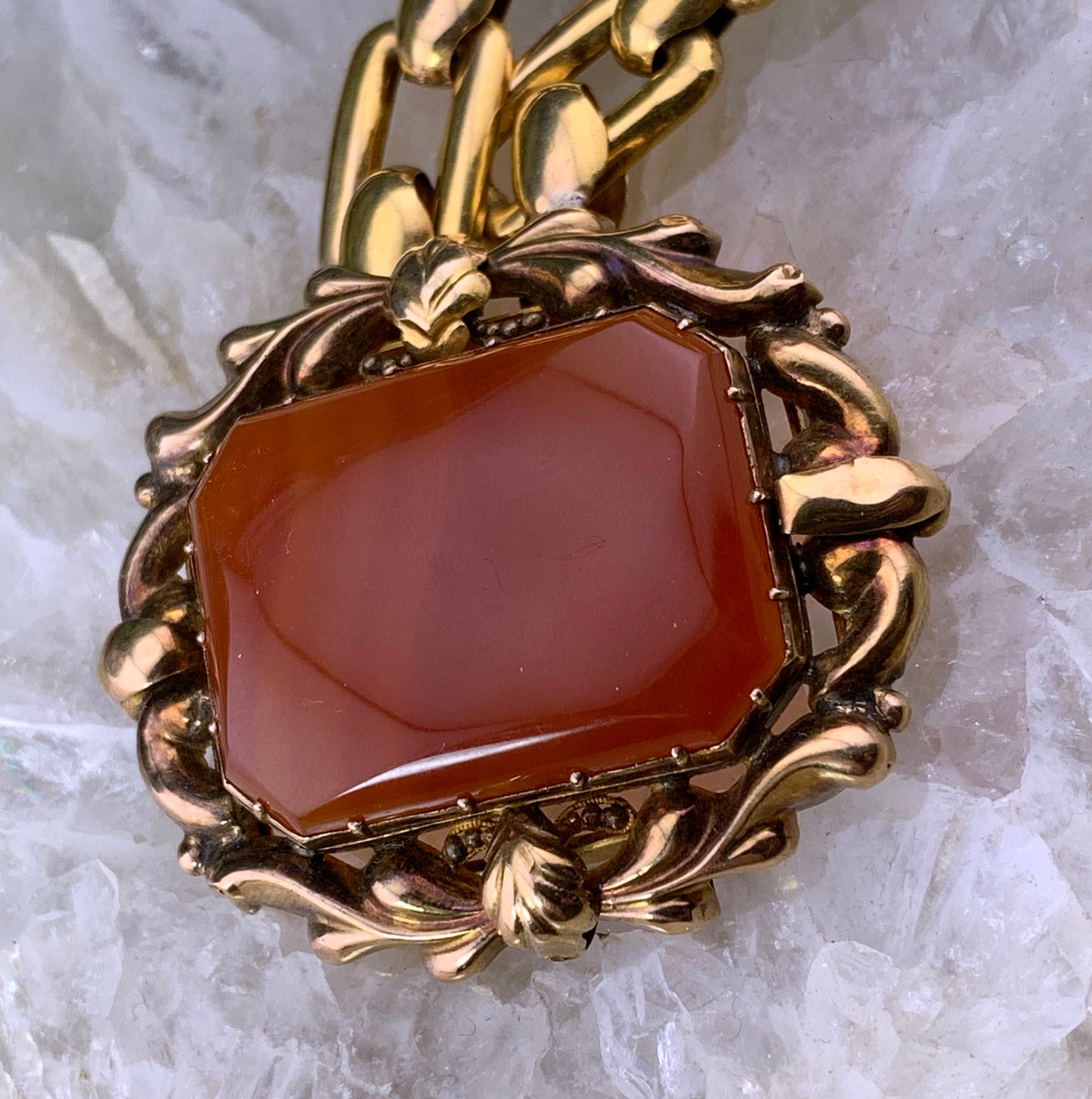 Antique 18K & Carnelian Bracelet