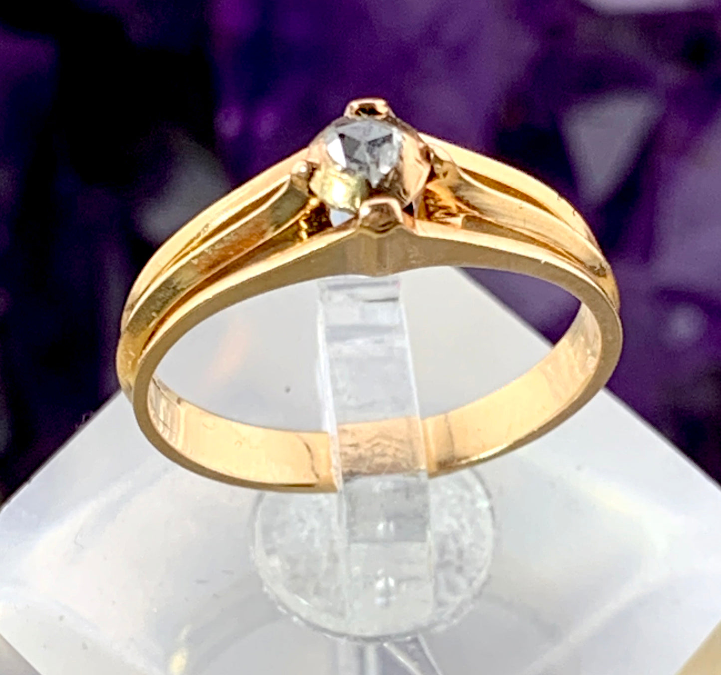 SOLD Antique French 18K & Rose Cut Diamond Ring