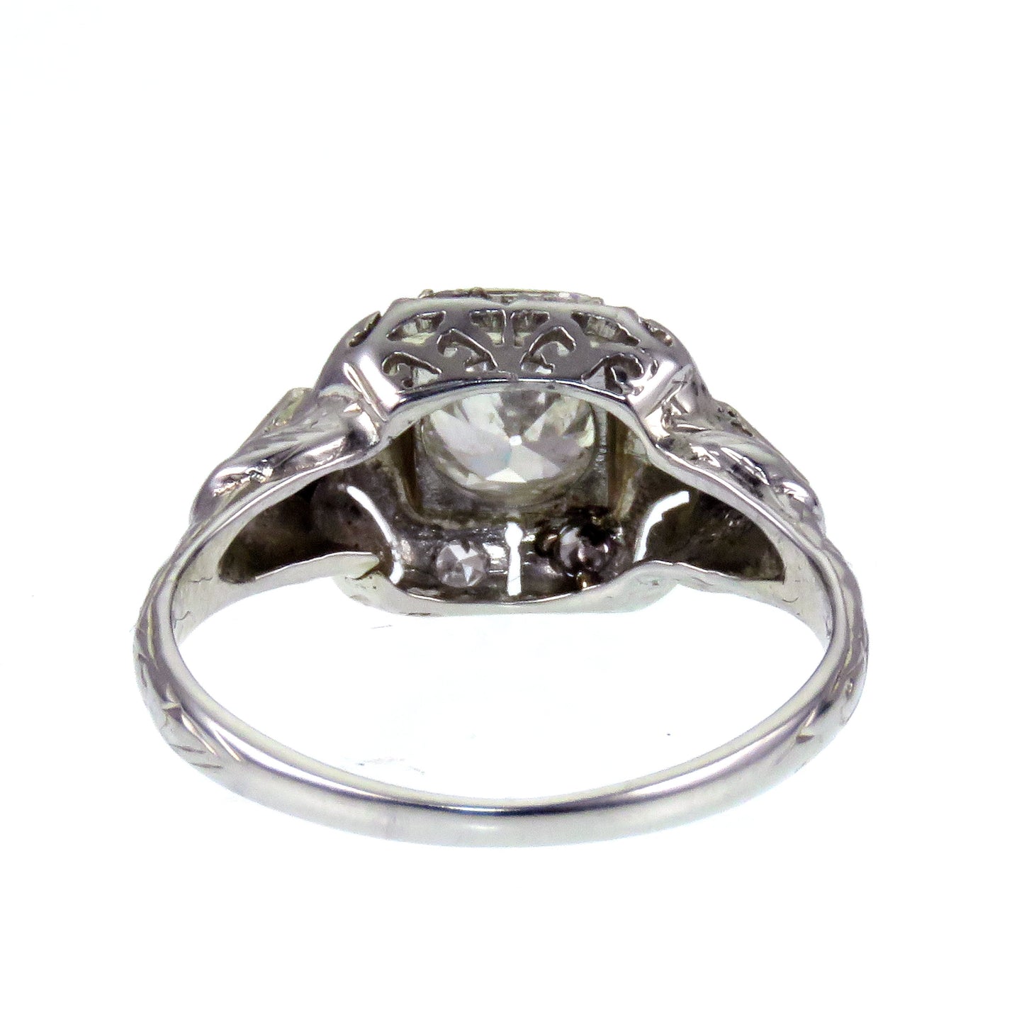 Sold--Art Deco European Round-Cut Diamond and Onyx 18k Ring K