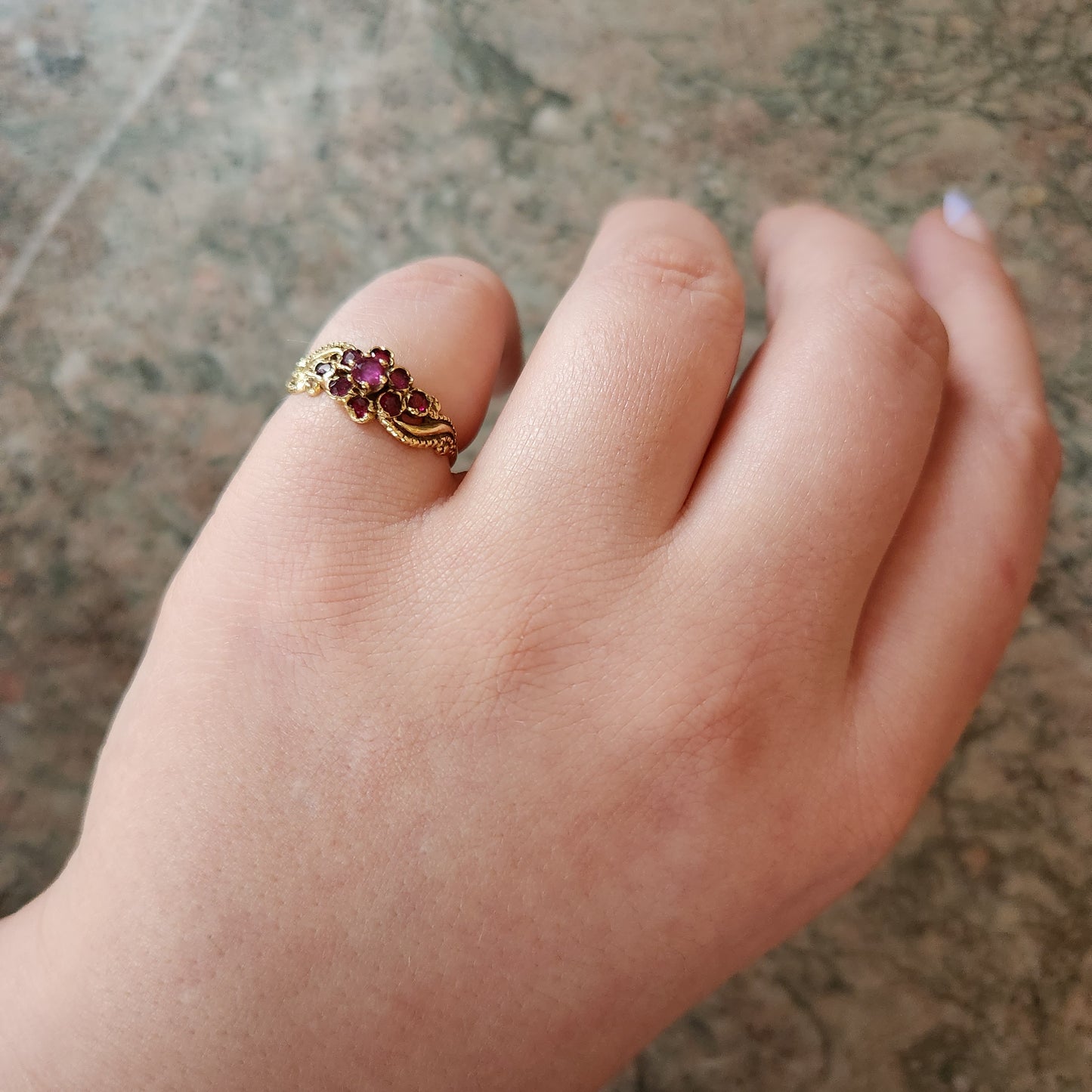 SOLD Antique 14K, Diamond & Ruby Ring