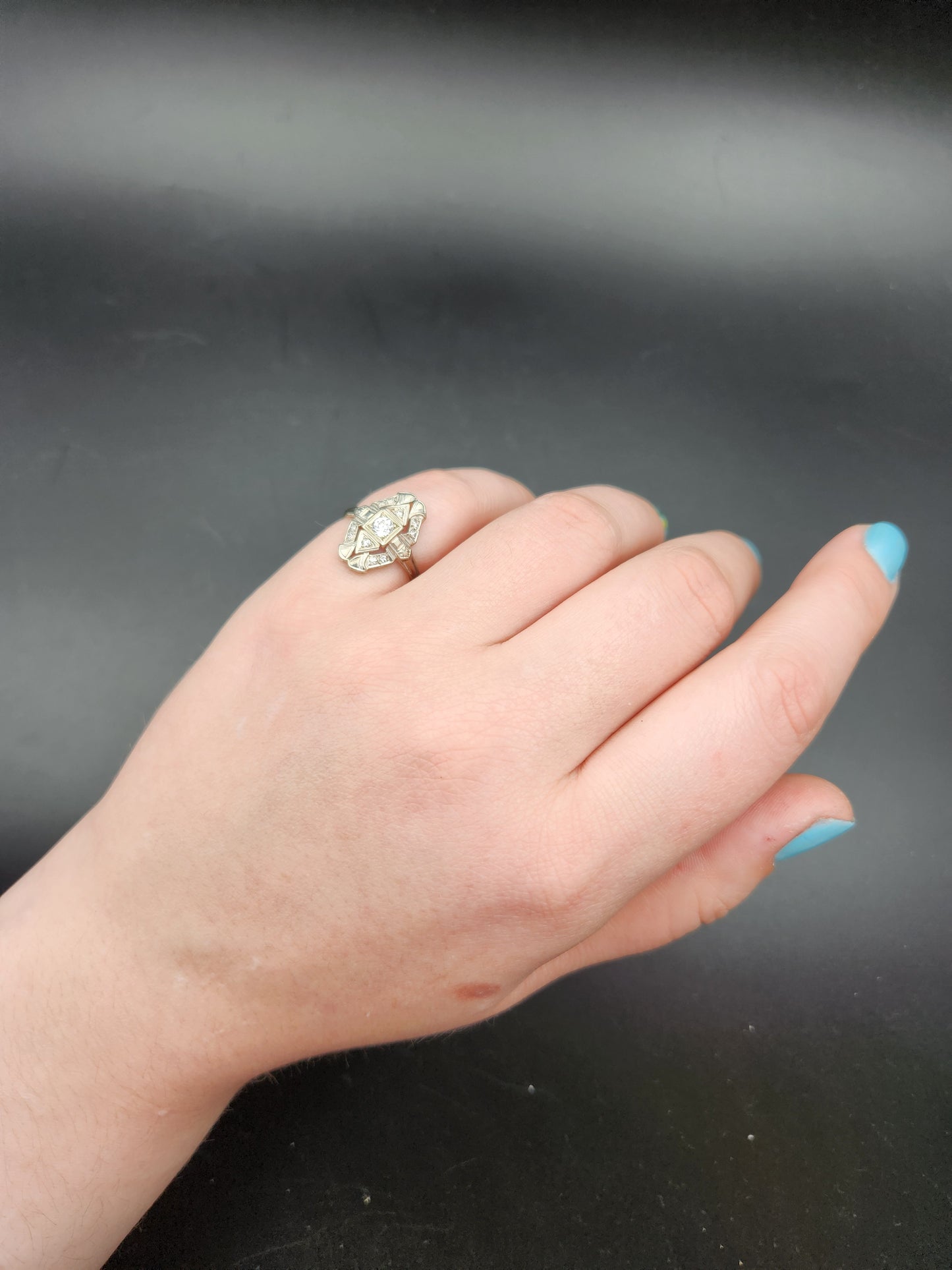 SOLD Art Deco 18K & Diamond Ring