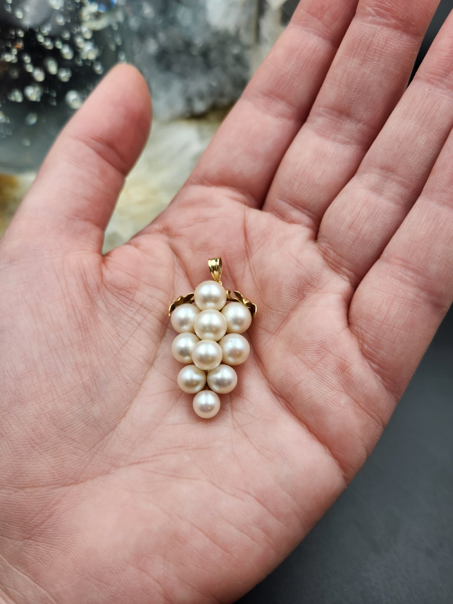 SOLD Vintage 14K & Pearl Cluster Pendant