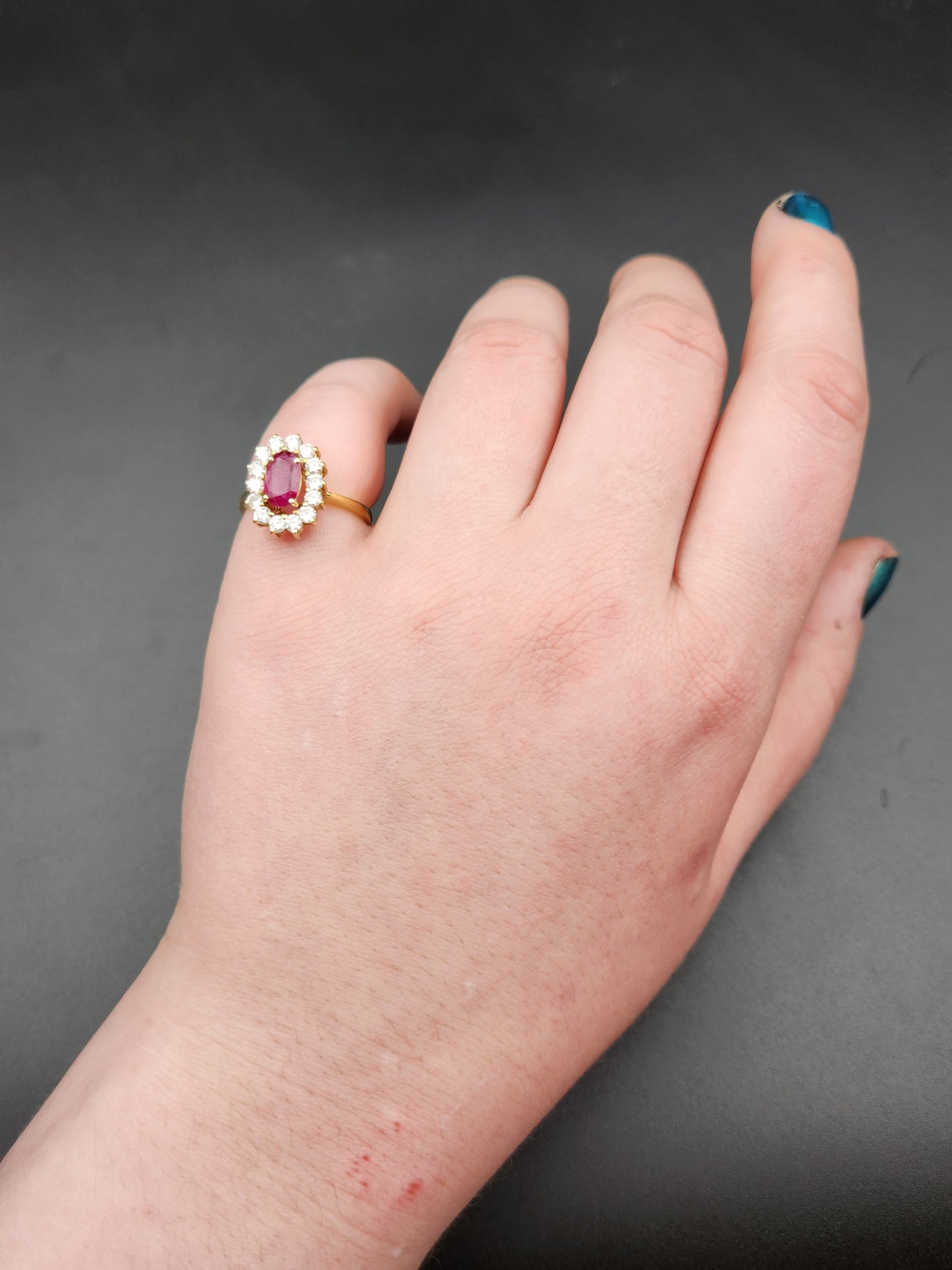 SOLD Estate 18K, Ruby & Diamond Ring