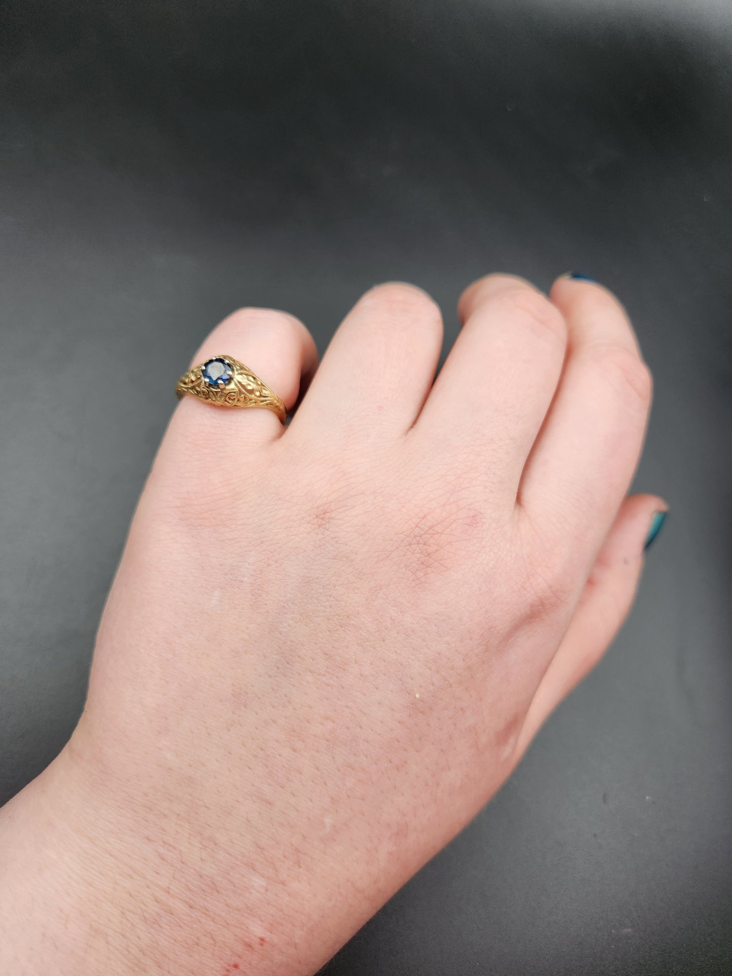 SOLD Art Deco 14K Sapphire Ring