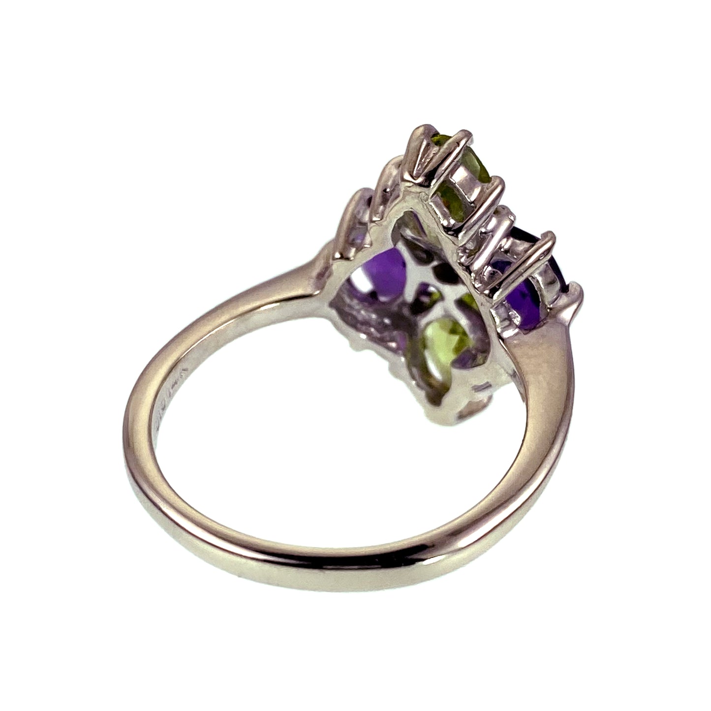 14K Diamond, Amethyst & Peridot (Modern Suffragette) Ring