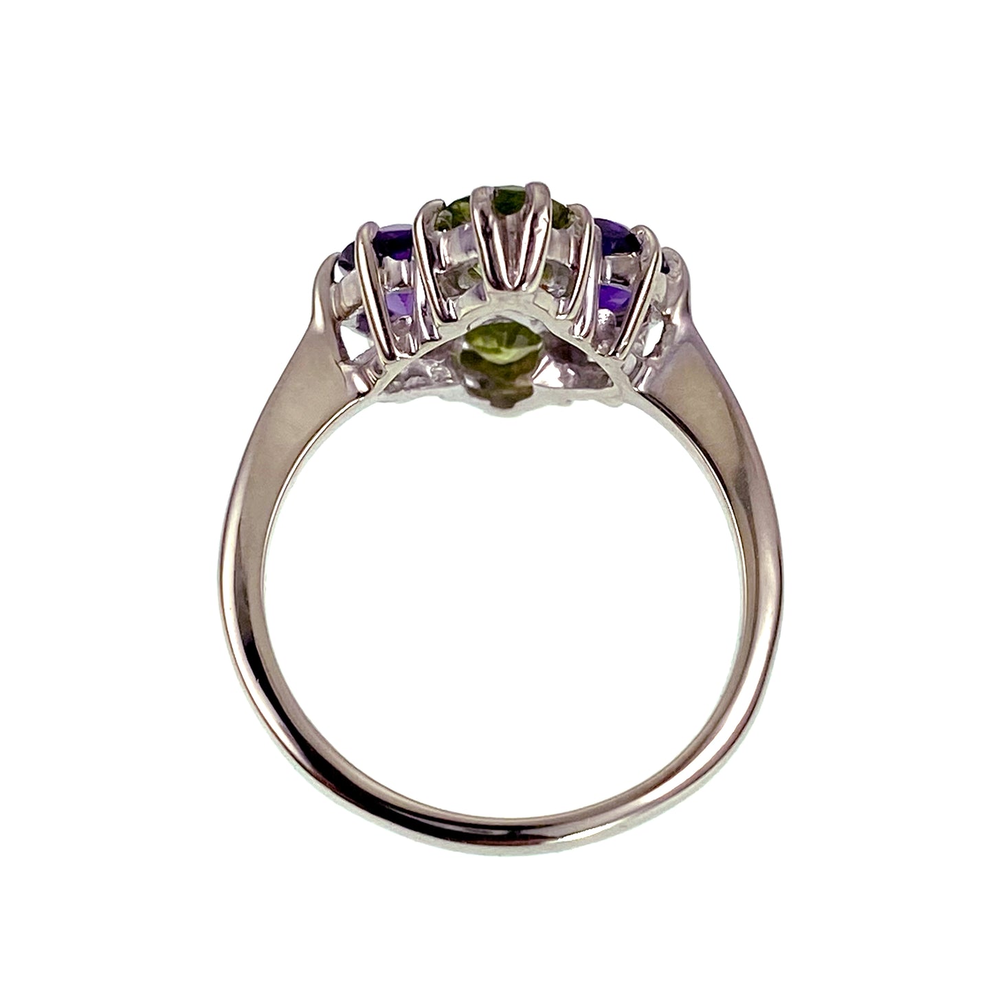 14K Diamond, Amethyst & Peridot (Modern Suffragette) Ring