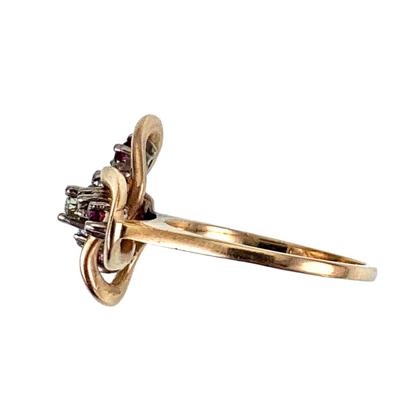 14K, Diamond & Ruby Love Knot Ring