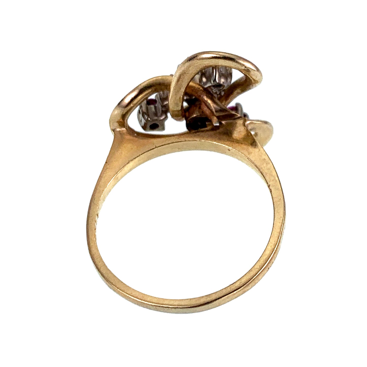 14K, Diamond & Ruby Love Knot Ring