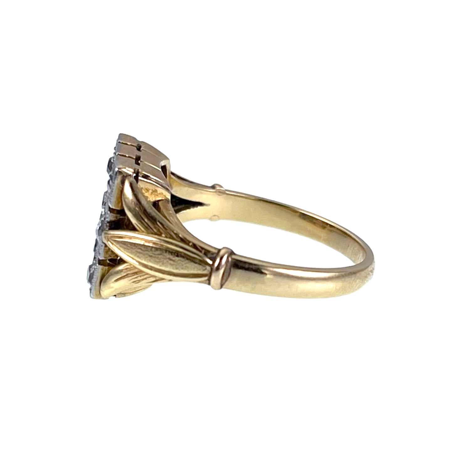 SOLD Antique Victorian 18K, Platinum & Diamond Plaque Ring