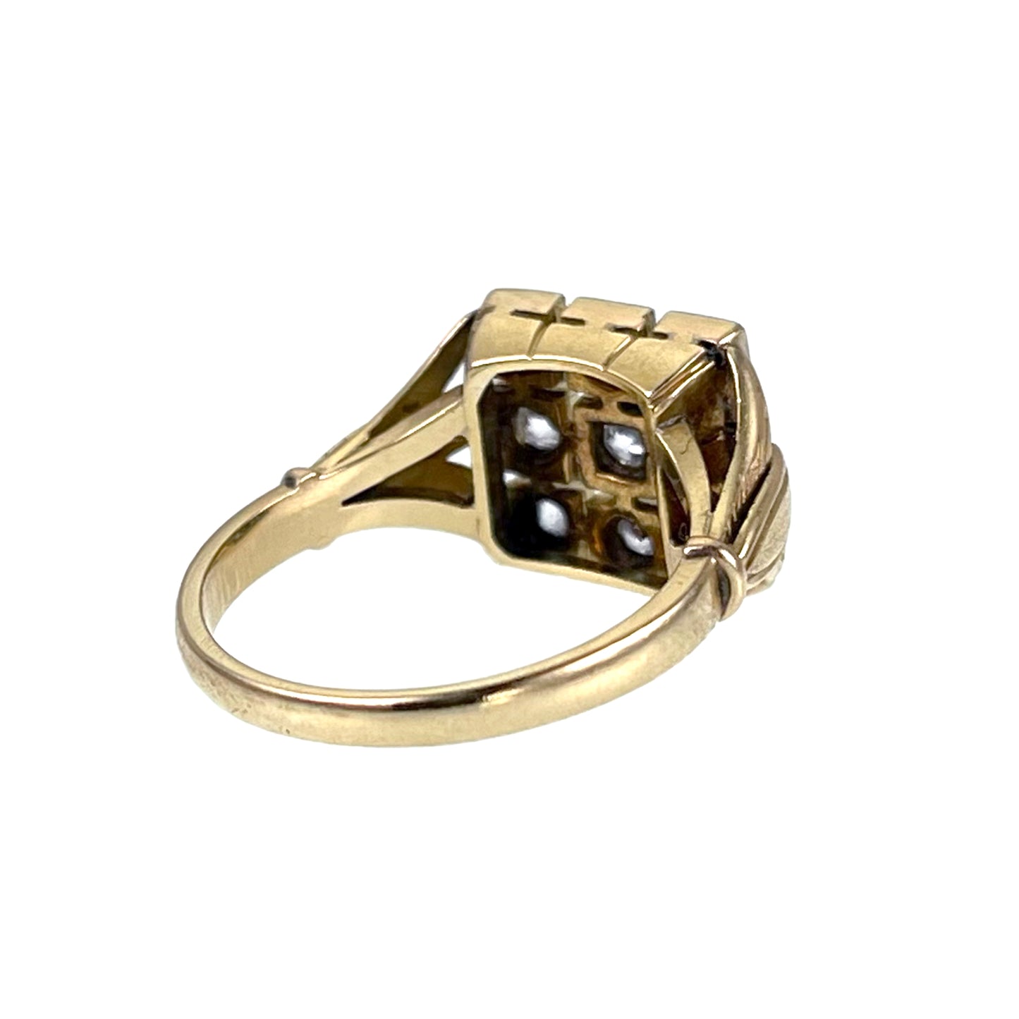SOLD Antique Victorian 18K, Platinum & Diamond Plaque Ring