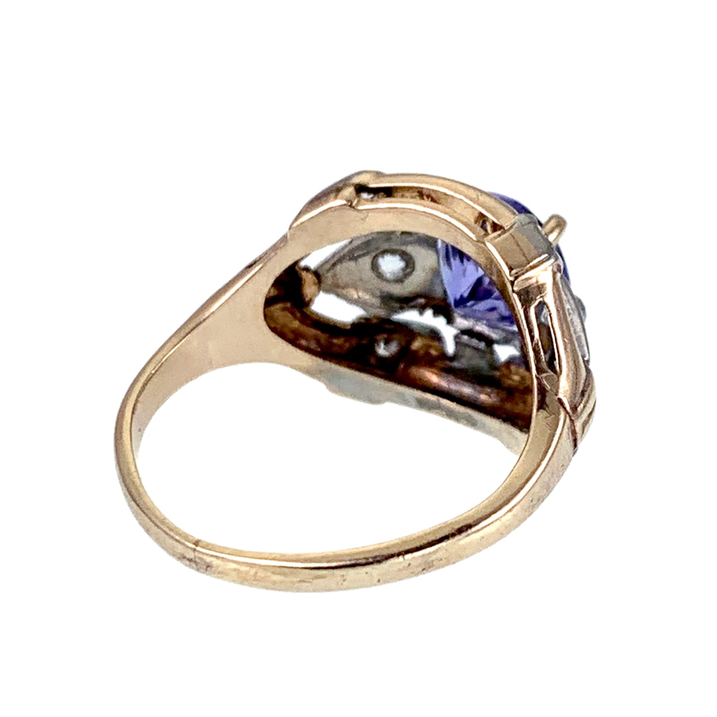 SOLD Vintage 14K, Diamond & Tanzanite Ring