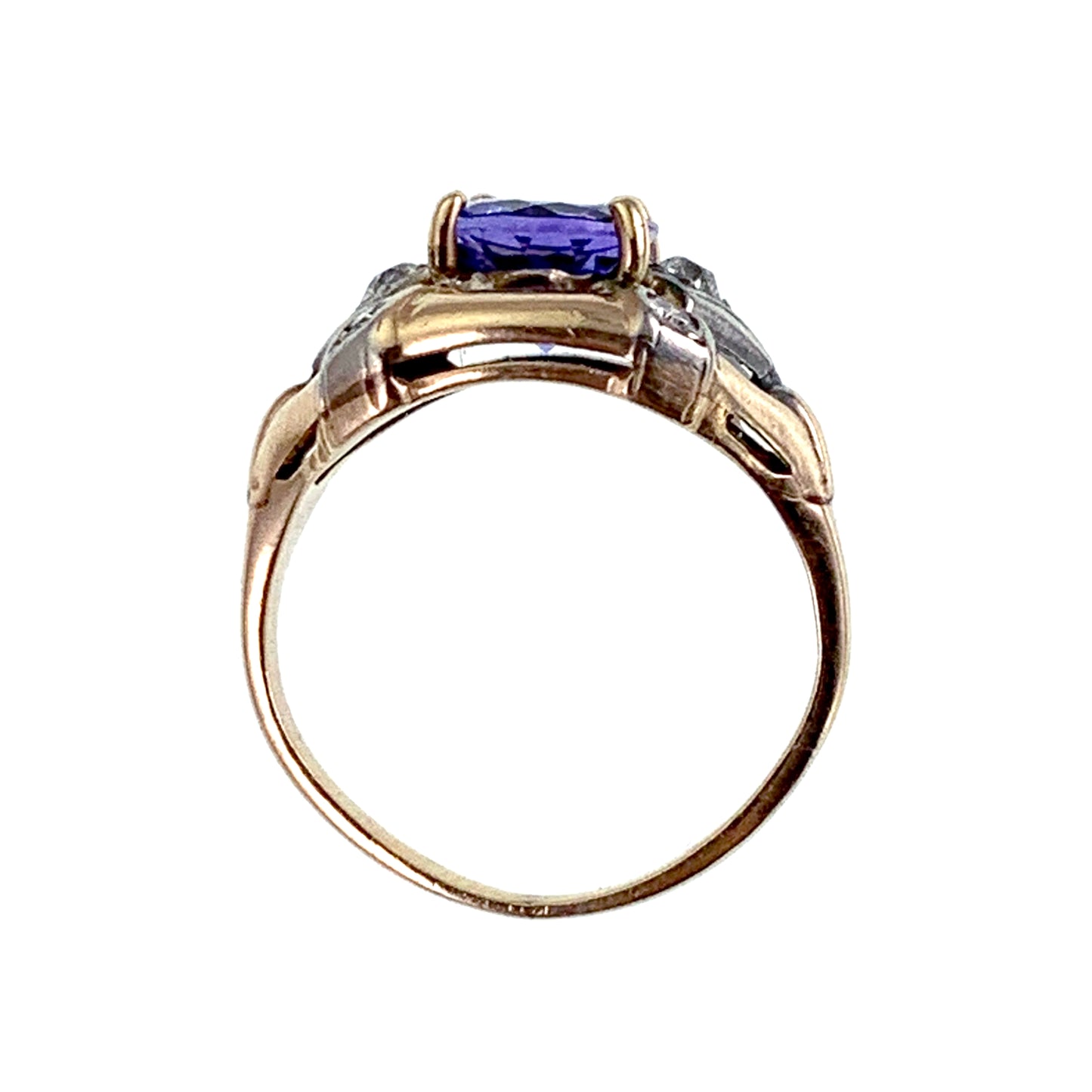 SOLD Vintage 14K, Diamond & Tanzanite Ring