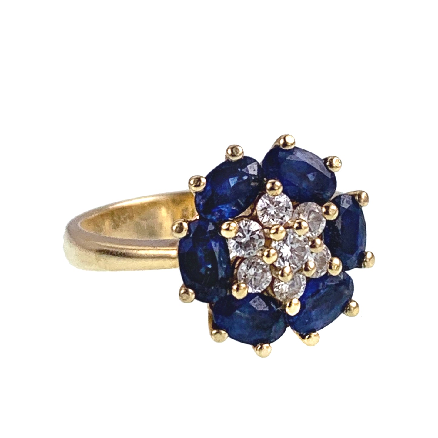 Vintage Candame 18K, Diamond & Sapphire Ring