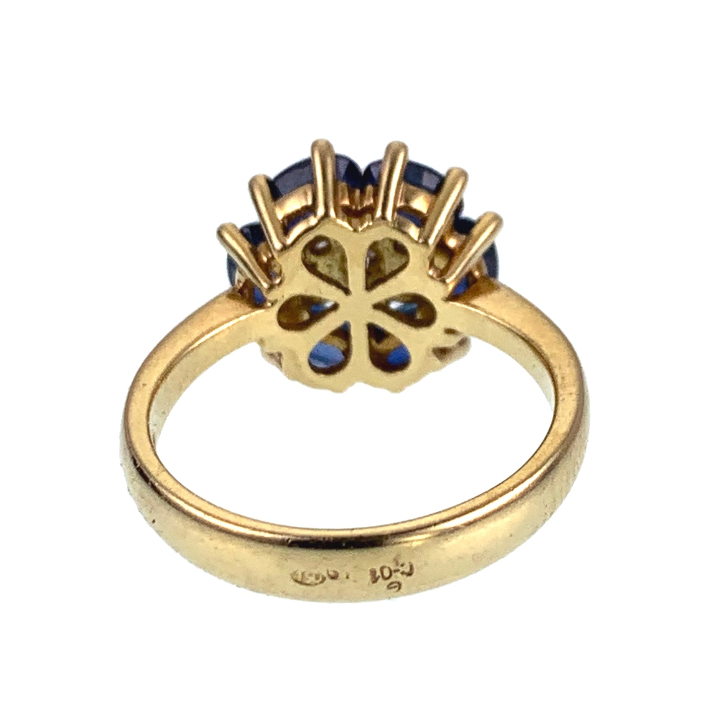 Vintage Candame 18K, Diamond & Sapphire Ring