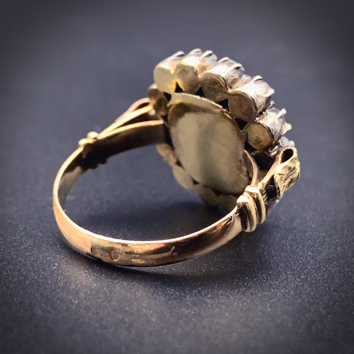 SOLD Antique Spanish 18K, Silver, Diamond & Amethyst Ring With Original Box