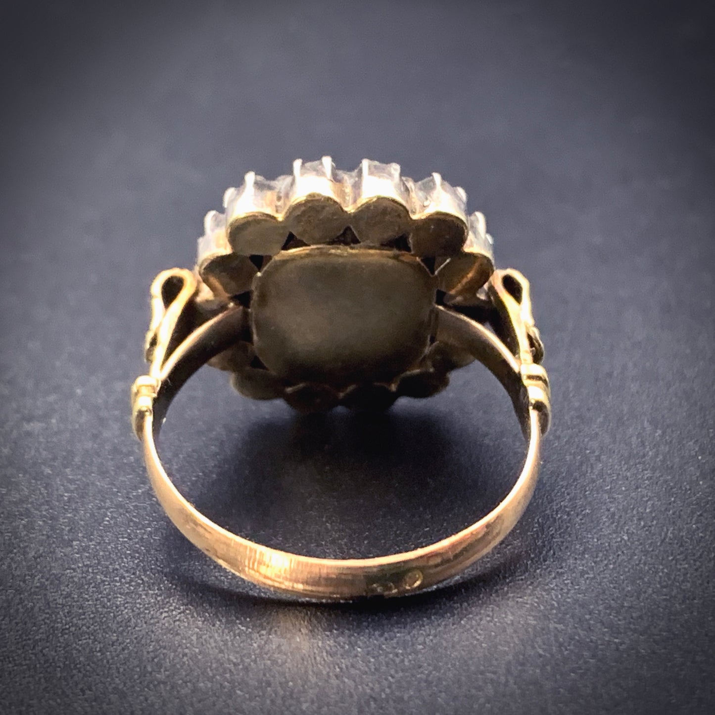 SOLD Antique Spanish 18K, Silver, Diamond & Amethyst Ring With Original Box