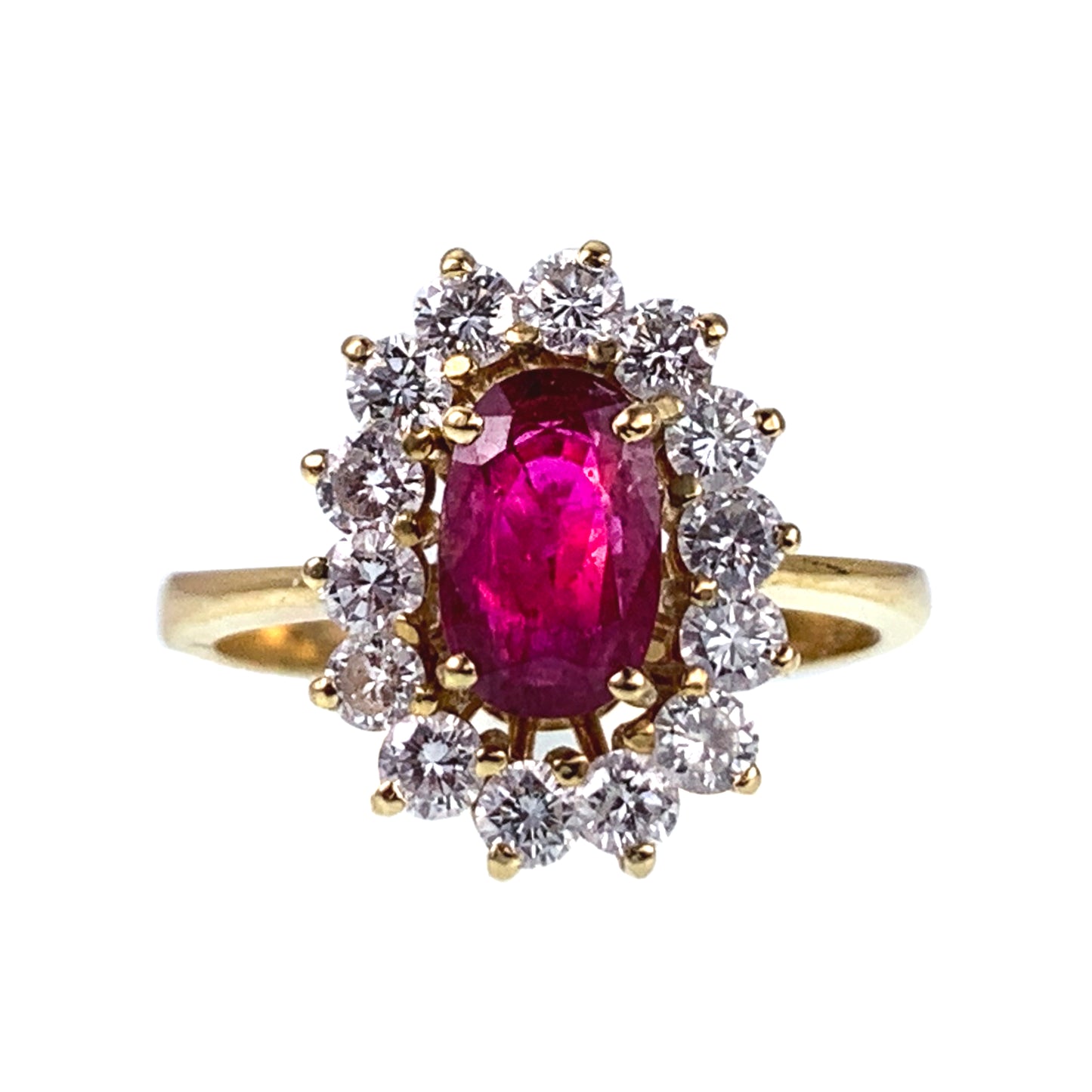 SOLD Estate 18K, Ruby & Diamond Ring