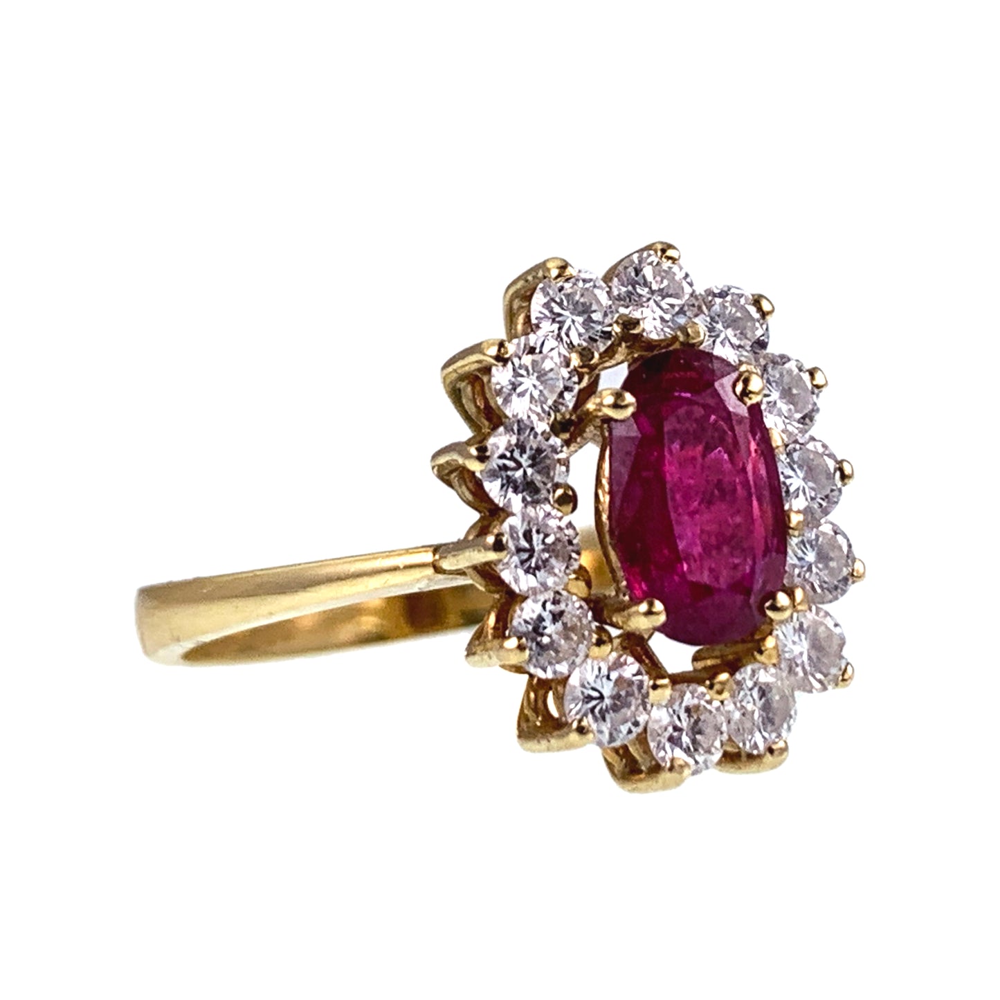 SOLD Estate 18K, Ruby & Diamond Ring