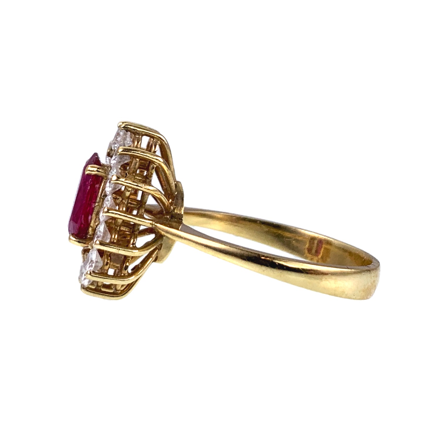 SOLD Estate 18K, Ruby & Diamond Ring