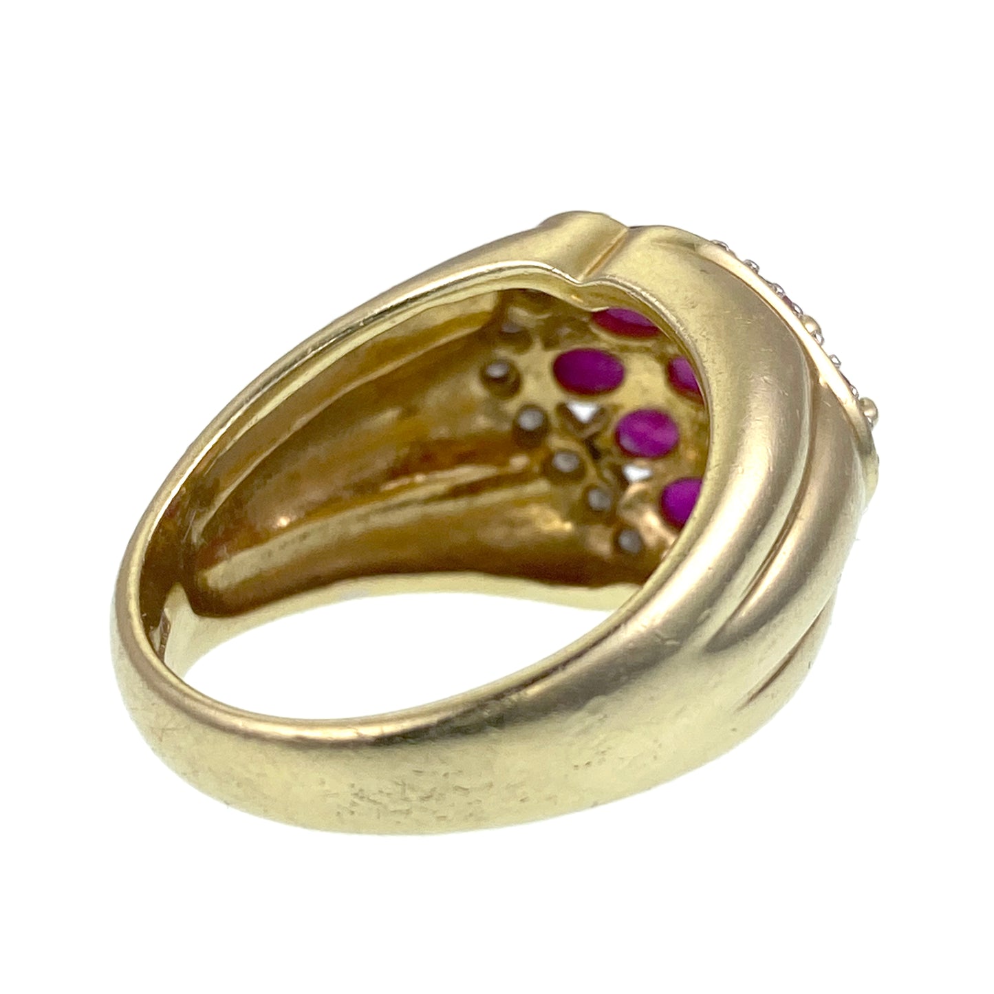 SOLD Vintage 14K, Ruby & Diamond Cocktail Ring