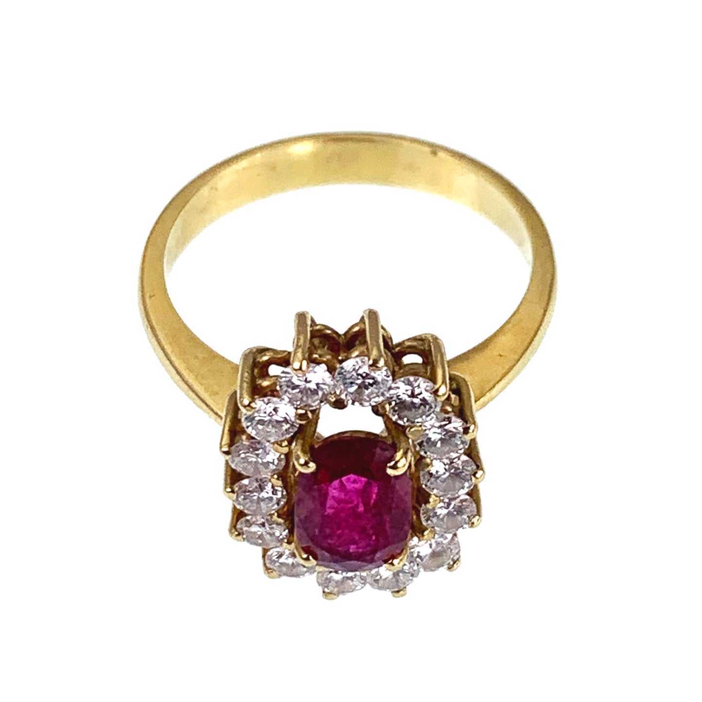 SOLD Estate 18K, Ruby & Diamond Ring