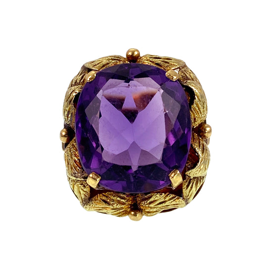 SOLD Vintage 18K & Amethyst Ring