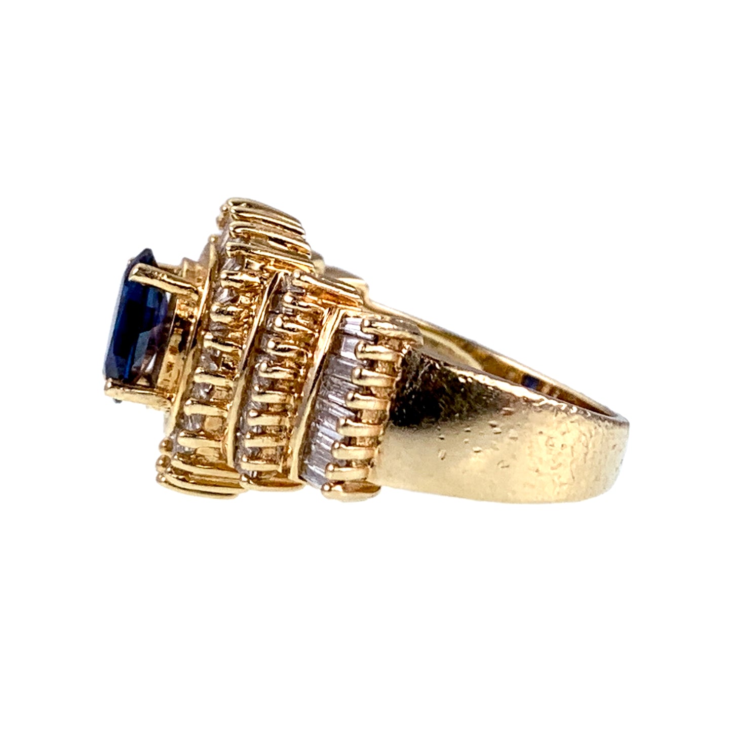 SOLD Estate 14K, Sapphire & Diamond Cocktail Ring