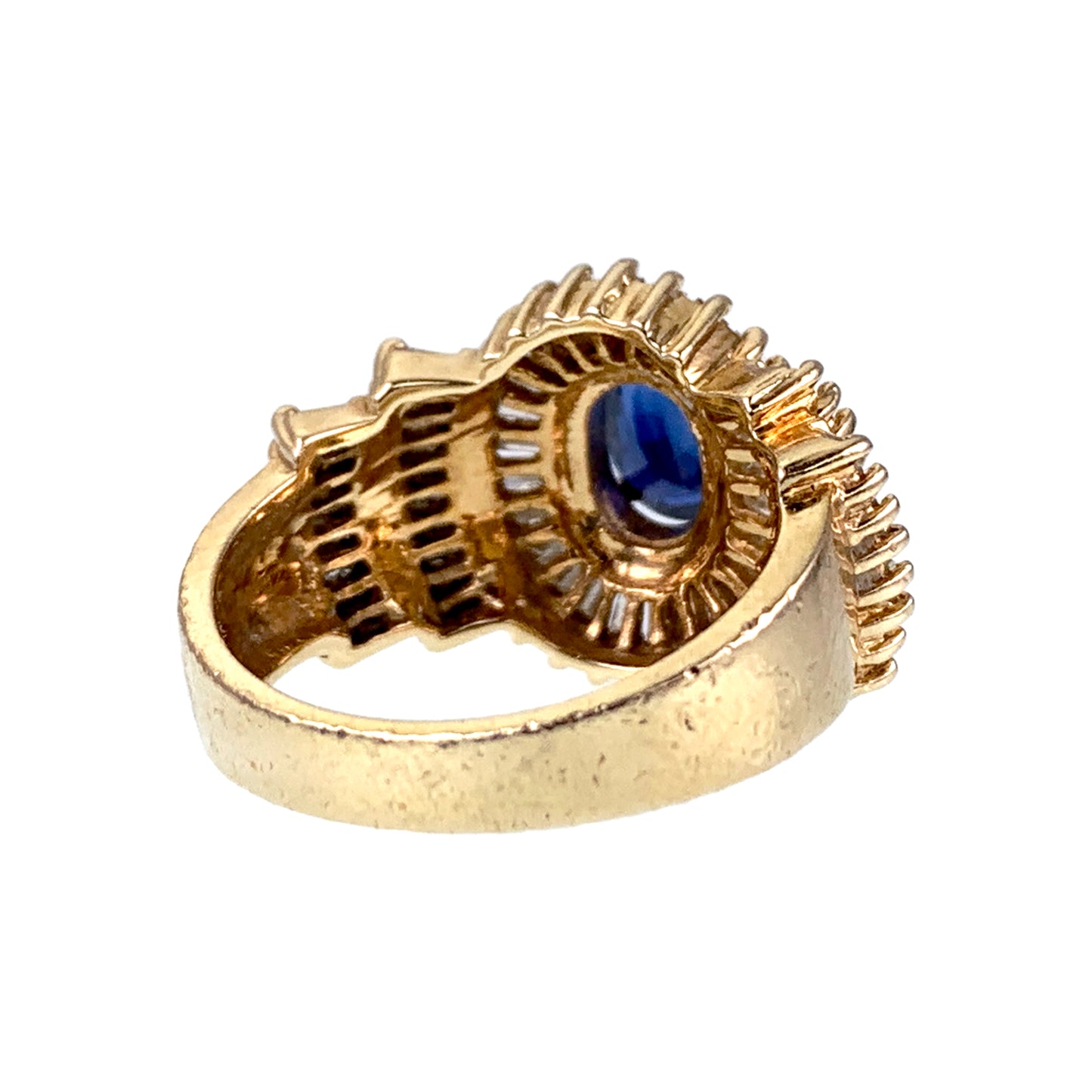 SOLD Estate 14K, Sapphire & Diamond Cocktail Ring