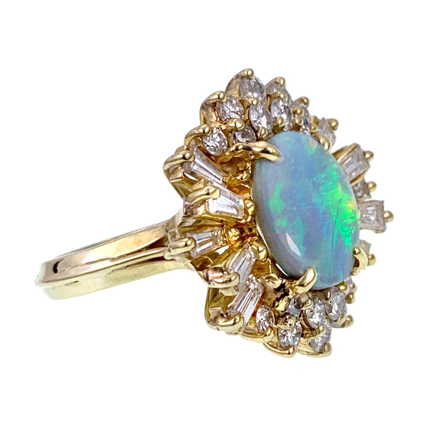 SOLD Stellar Estate 18K, Diamond & Opal Cocktail Ring