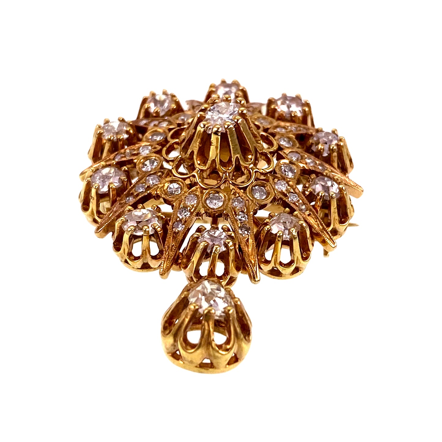 Antique 14K & Diamond Brooch