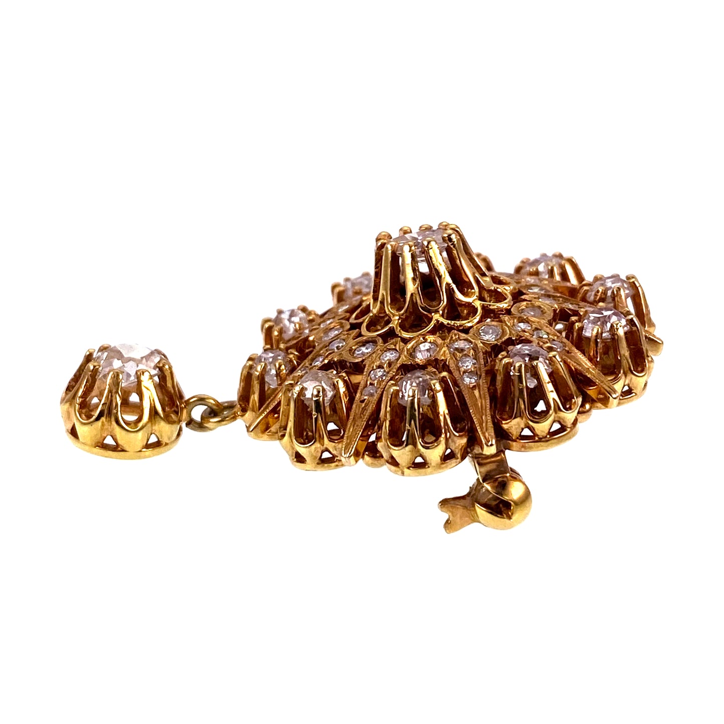 Antique 14K & Diamond Brooch