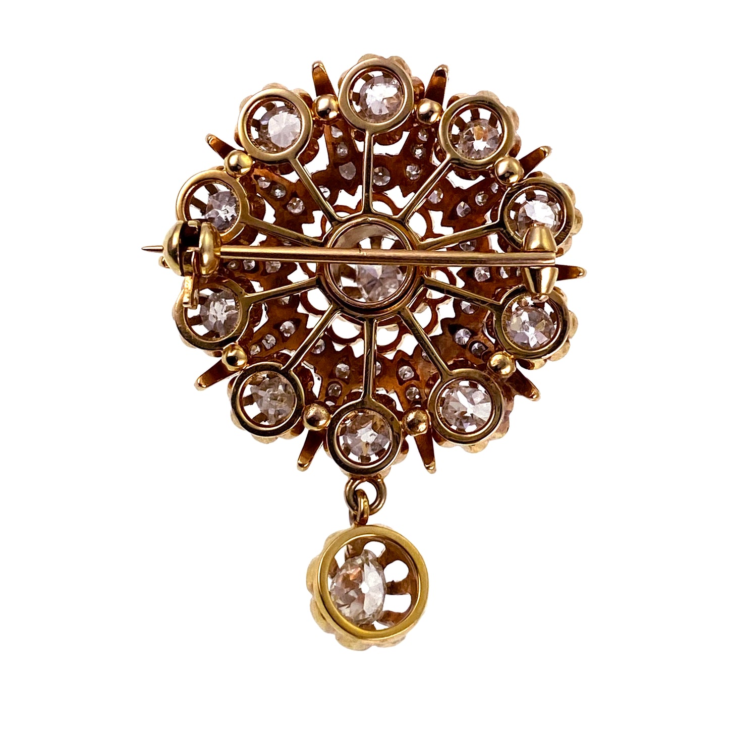 Antique 14K & Diamond Brooch