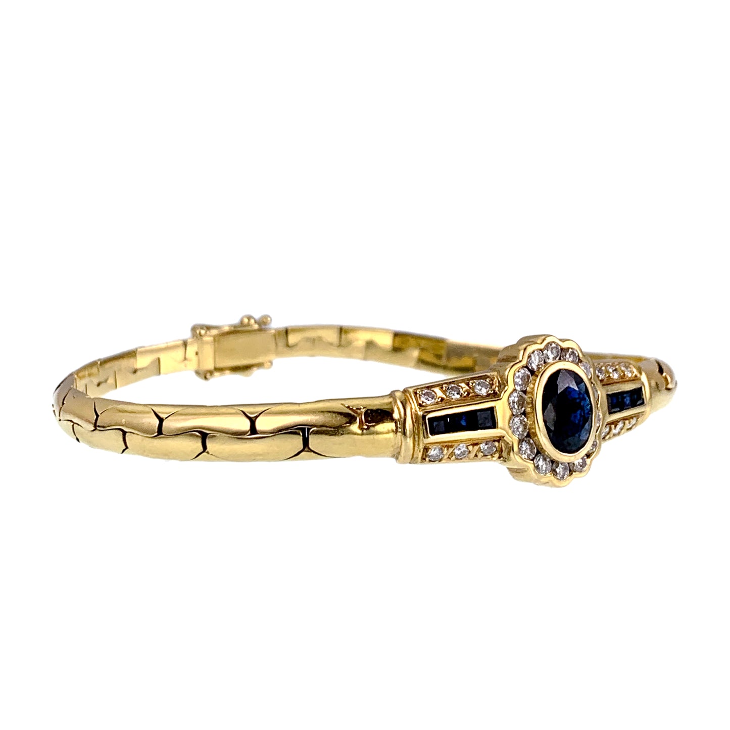 Estate 18K, Diamond & Sapphire Bracelet