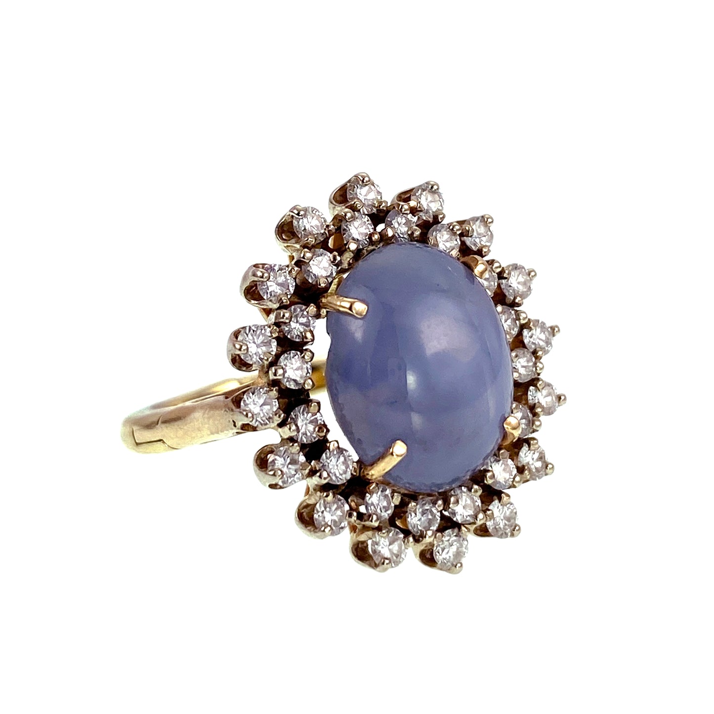 SOLD 14K, Diamond & Star Sapphire Ring