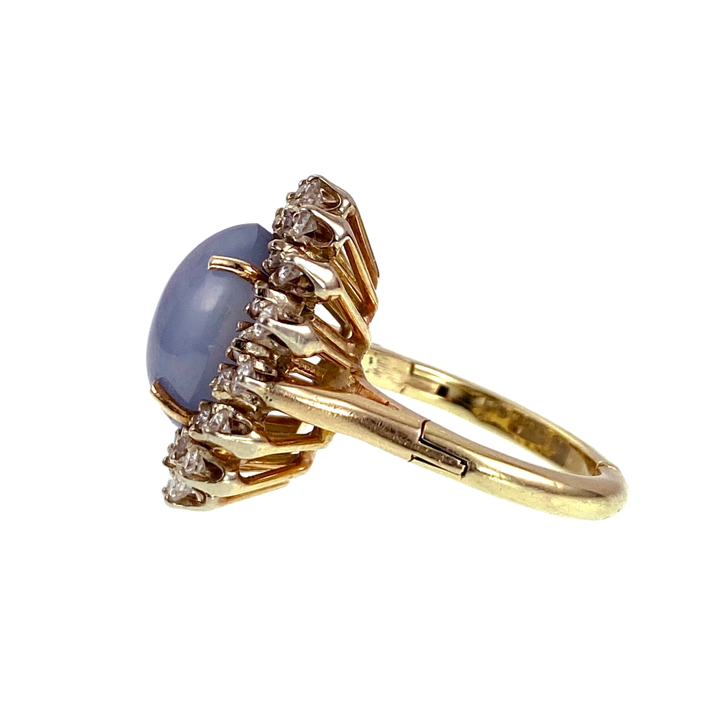 SOLD 14K, Diamond & Star Sapphire Ring